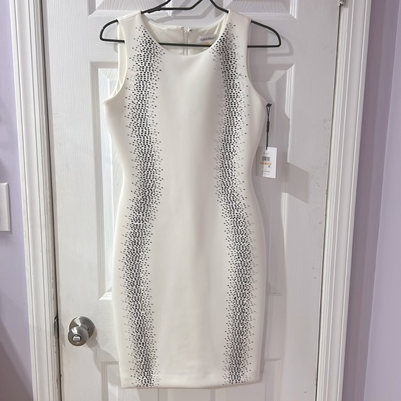 Calvin Klein elegant hand beaded sequin design bodycon dress special occasion 🤍 - Picture 1 of 5